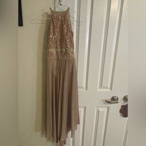 Elegant Sequin Halter Gown